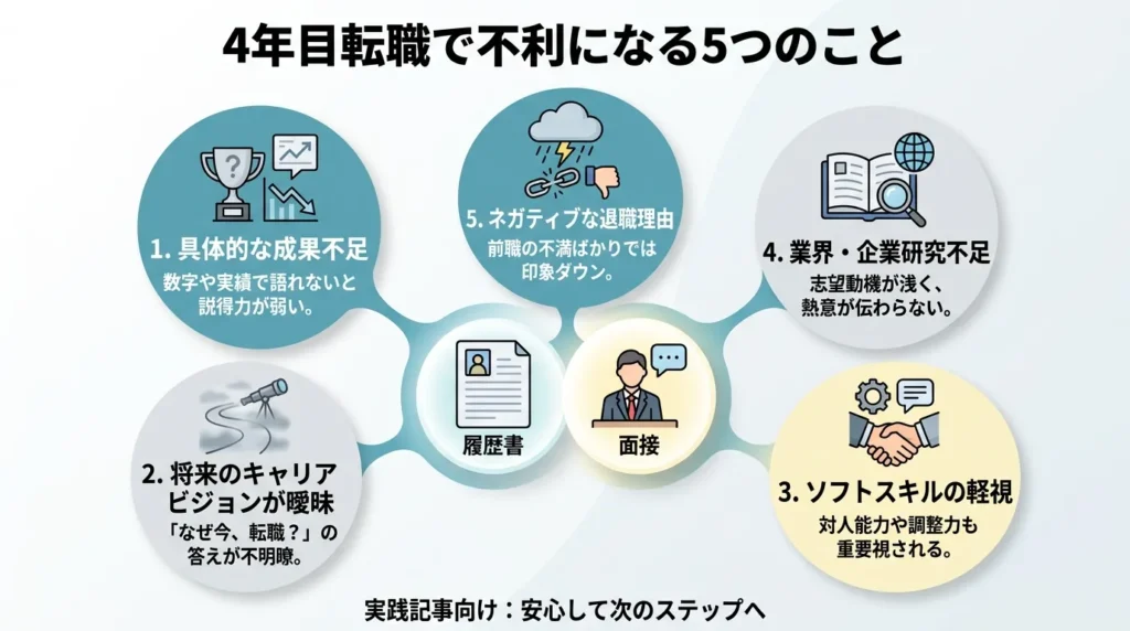 入社4年目の転職で不利になりやすいケース