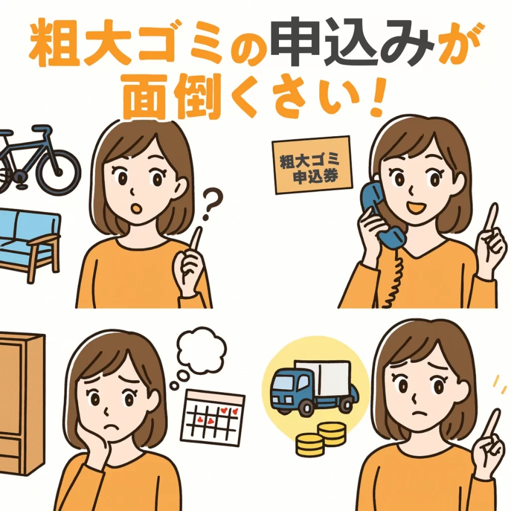 粗大ごみ廃棄の申込みが面倒くさい
