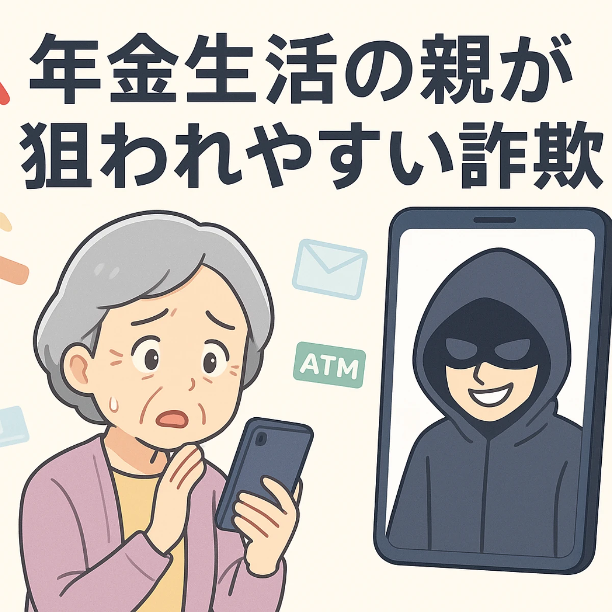 年金生活の親が詐欺に狙われやすい