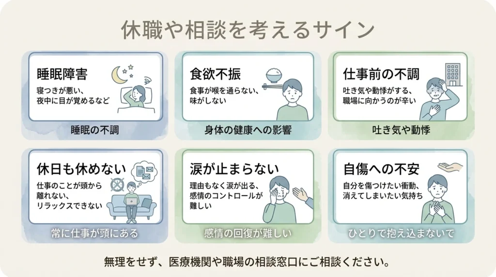 税関職員を続けるか悩むときに休職や相談を考えたいサイン
