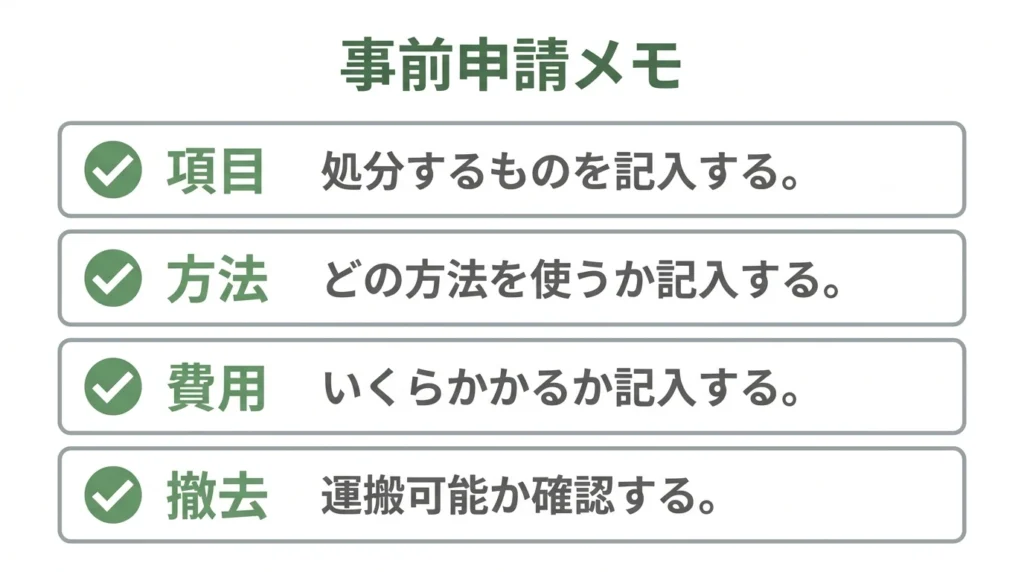 粗大ゴミ申込前に品目方法料金搬出を確認するチェックリスト
