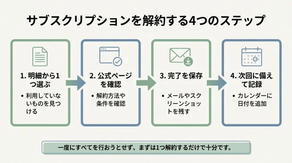 サブスクを解約するまでの4ステップ