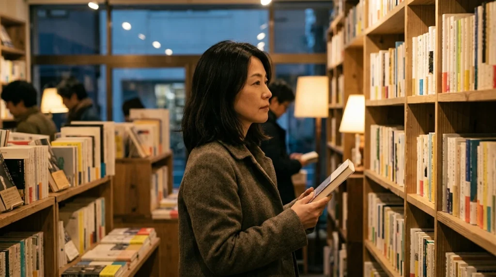 書店で本を選びながら考える日本人の40代女性