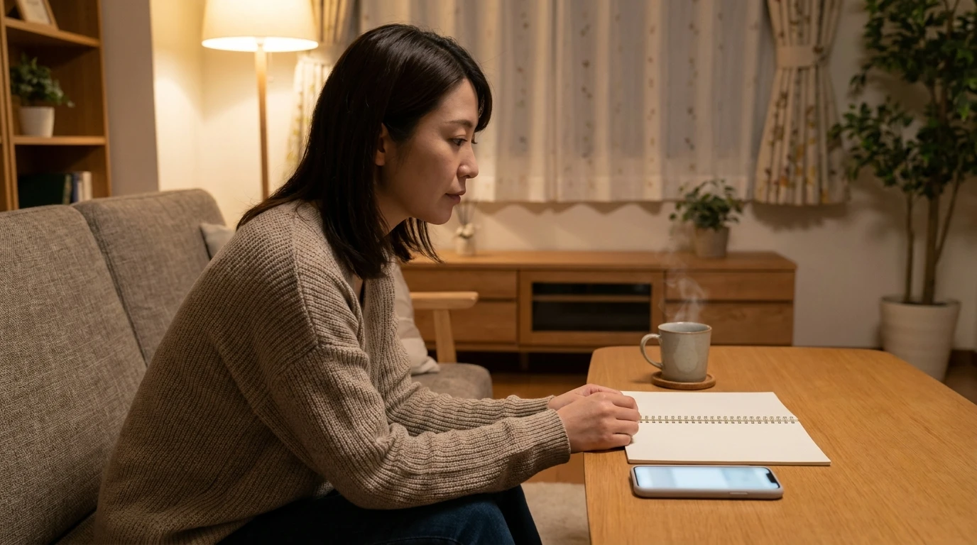サブスクの請求元を確認して解約の順番を考える日本人女性
