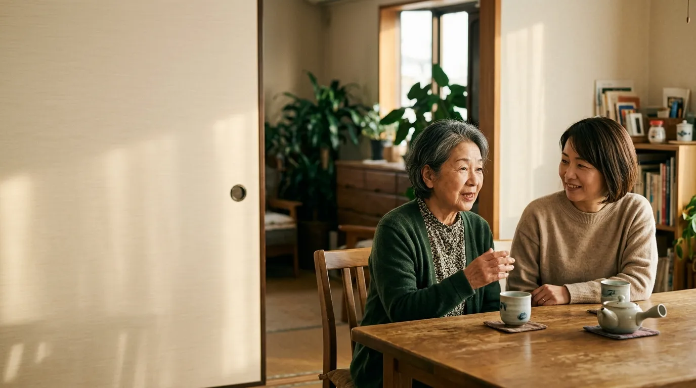 離れて暮らす母に電話でお正月の希望を聞く成人した子ども
